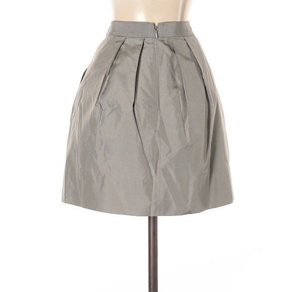J. Crew | Silk Silver Gray Pleated Skirt - Picture 2 of 3